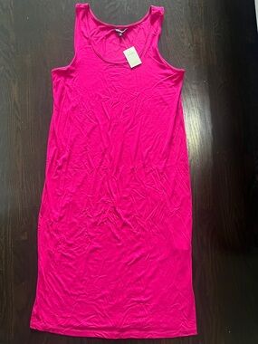 George Bright Pink Tank Midi Dress XL